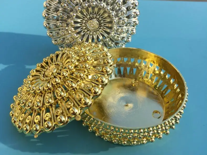 Роскошный Золотой Серебряный Павлин круглая коробка конфет сокровище сундук свадебный сувенир коробка для вечерние