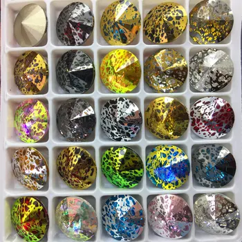 

TopStone New Color Patina 12mm 14mm K9 Glass Crystal Round Rivoil Pointback Rivoli Fancy Stone for DIY Jewellery Decoration