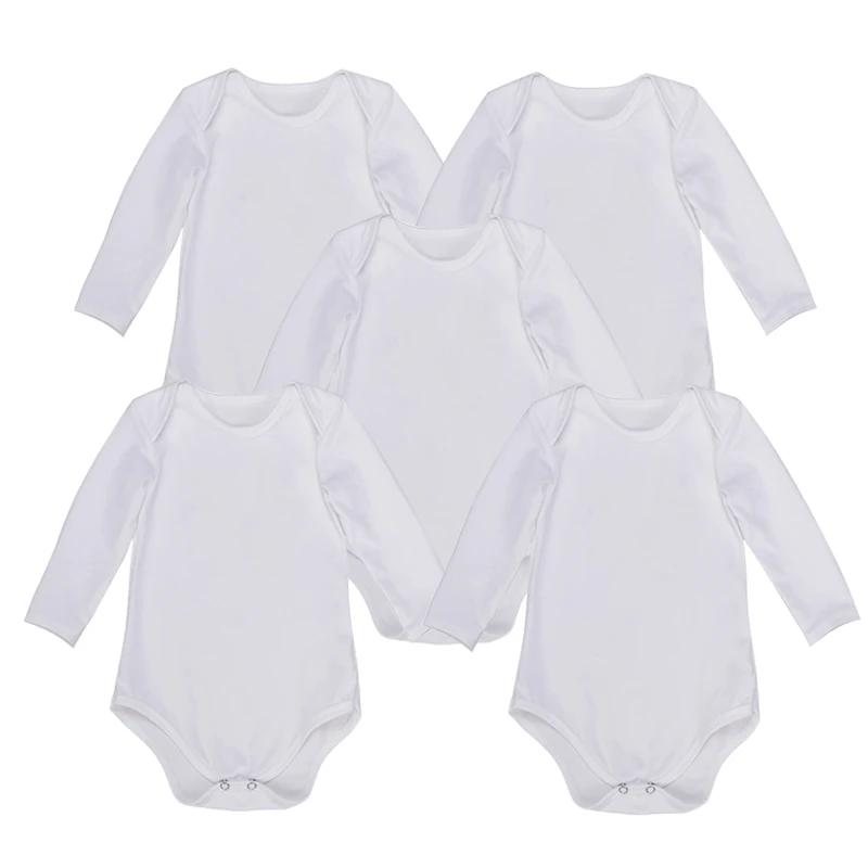 

5 Pack Newborn Bodysuit Babies Baby Girls Boys Clothes Long Sleeve 100%cotton White Infant Bodysuits