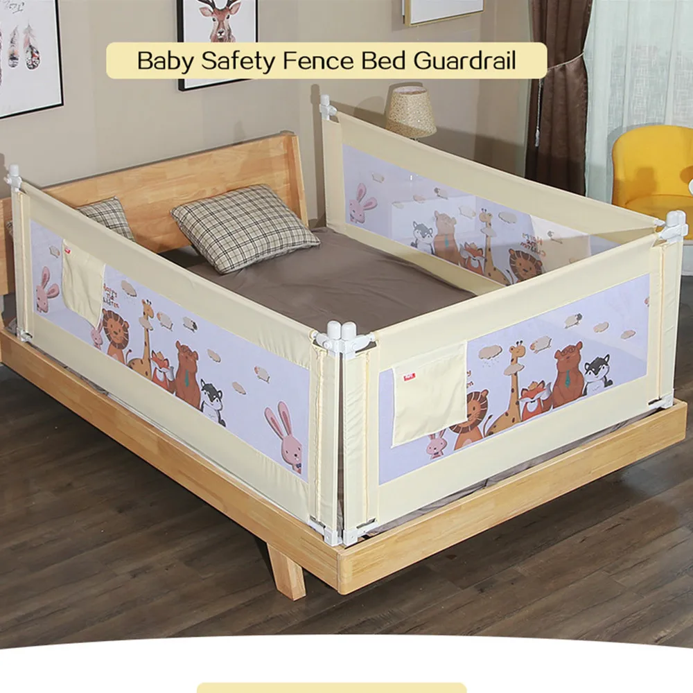 

1pc 150~200cm Cartoon Newborn Baby Safety Fence Guard Adjustable Bed Rail Infant Bed Pocket Playpen Kids Bed Guardrail Crib Rail