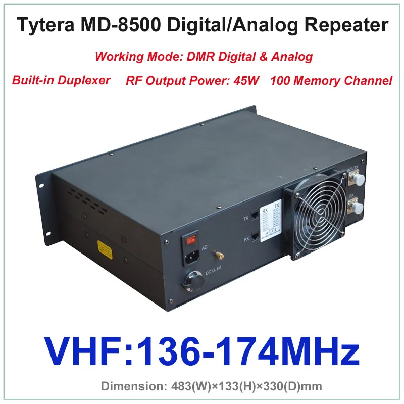 Tytera TYT MD 8500 VHF 136 174 МГц DMR цифровой и аналоговый Профессиональный ретранслятор