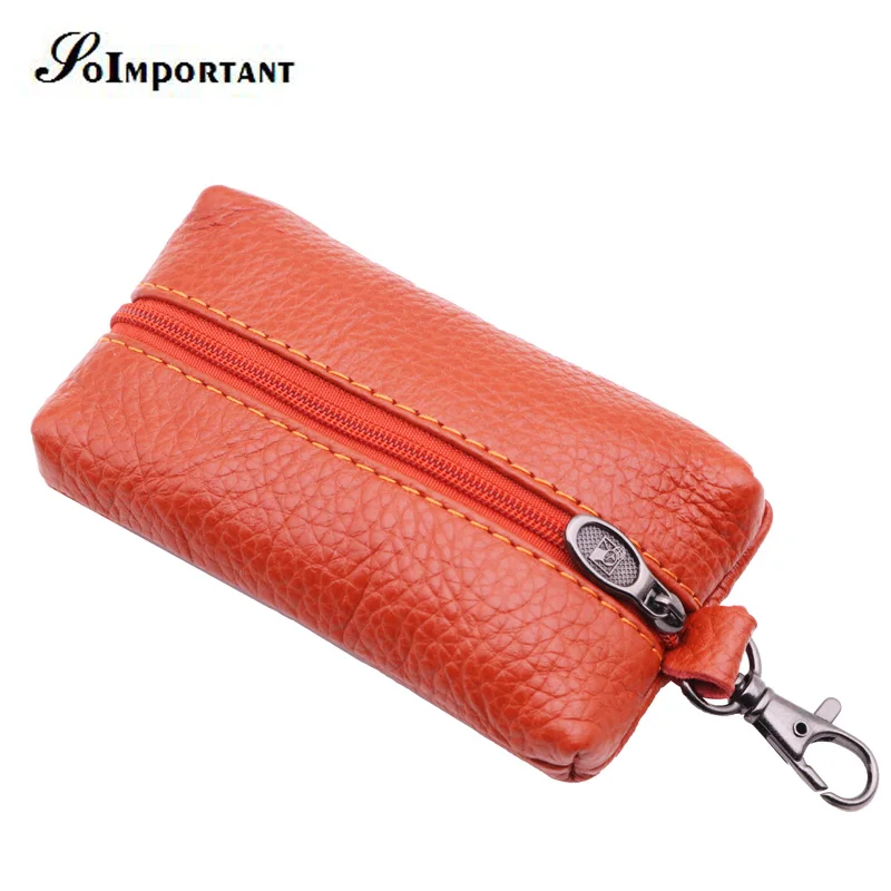 Genuine Leather Key Wallets Female Key Holder Housekeeper Keys