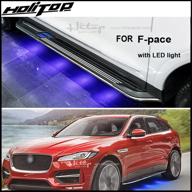 

New arrival for Acura CDX for Jaguar F-PACE running board foot board side steps pedal .with blue LED light.ISO9001 quality.