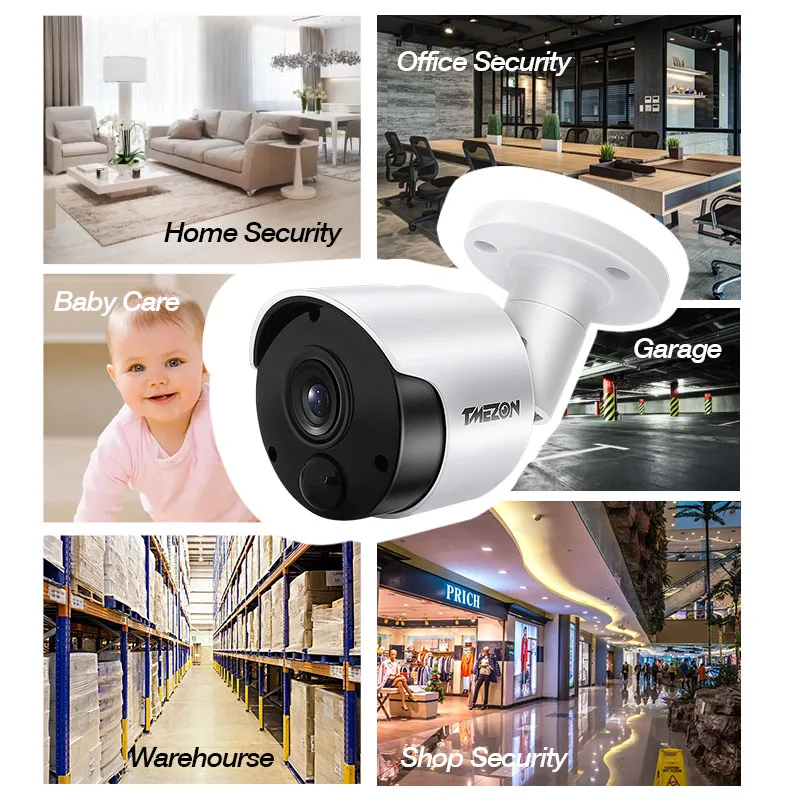 TMEZON 2.0MP 8CH система видеонаблюдения с 8x внутренней/наружной камерой ИК