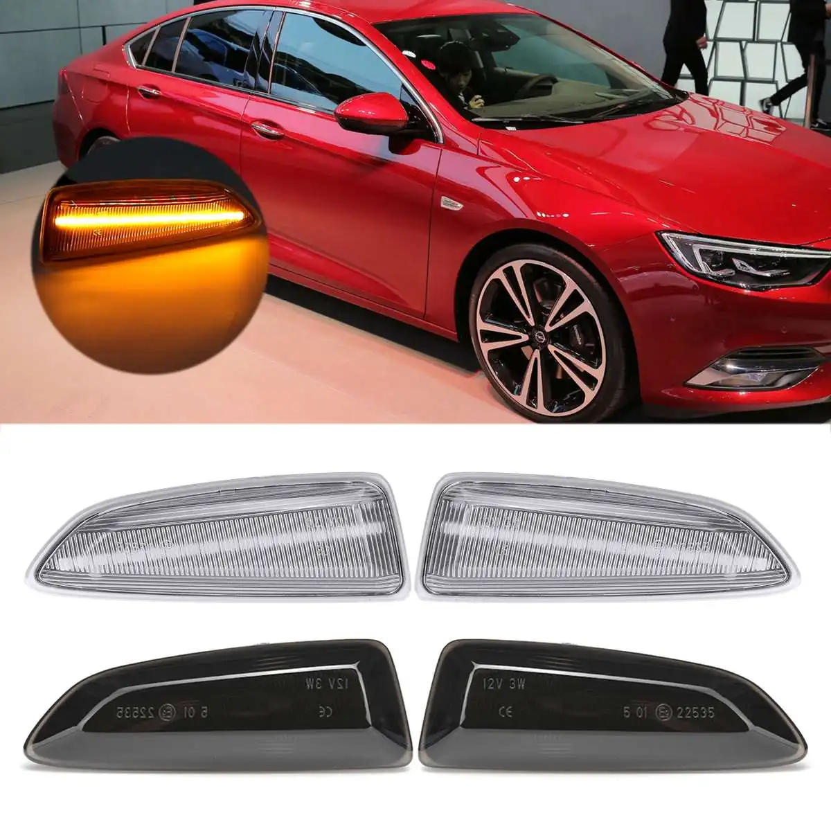 

2pcs LED Side Marker Lights 12V Turn Signal Light Side Repeater Lamp Panel Lamp for Opel for Vauxhall Astra J K Insignia B