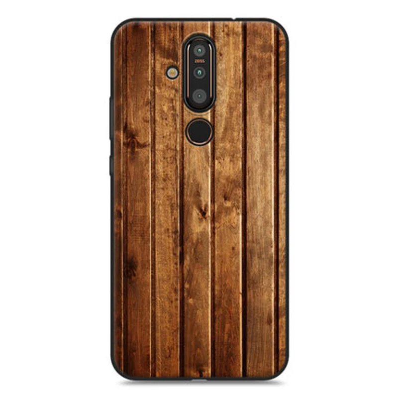 Чехол для Nokia 8,1 plus, деревянный камень из мягкого силикона с узором, ТПУ, чехол для телефона Nokia 8,1 plus, чехол Nokia8.1plus, чехол для задней панели
