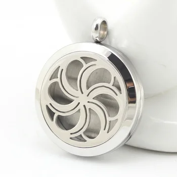 

10pcs/lot 30mm Stainless Steel New Design Round Essential Oil Diffuser Perfume Locket Pendant