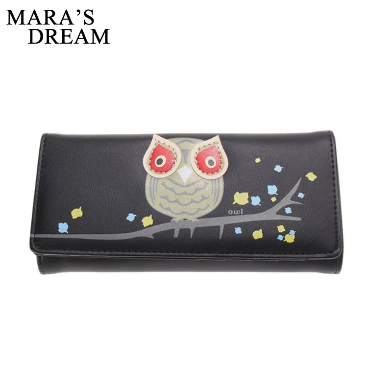 Кошелек Mara's Dream Женский из искусственной кожи с рисунком совы Длинный кошелек
