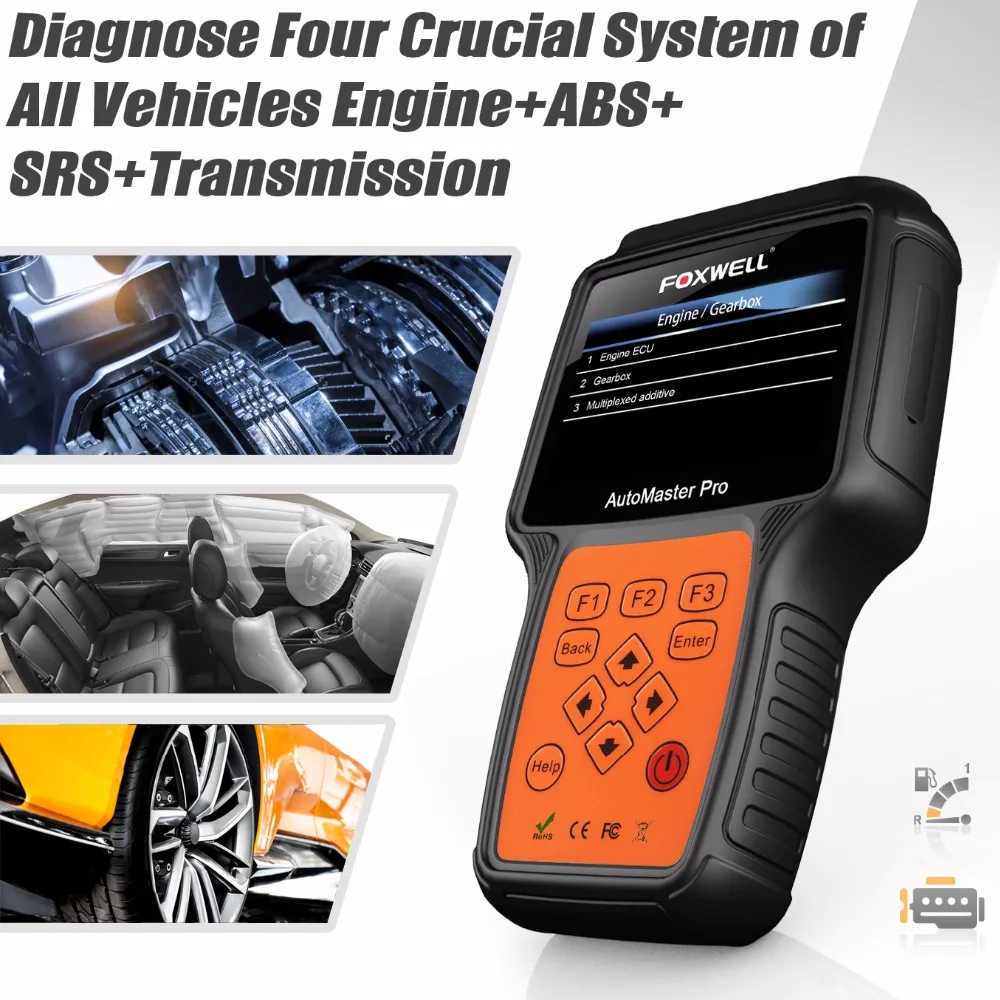 Диагностический сканер Foxwell NT614 OBD2 четыре системы для двигателя ABS SRS подушка