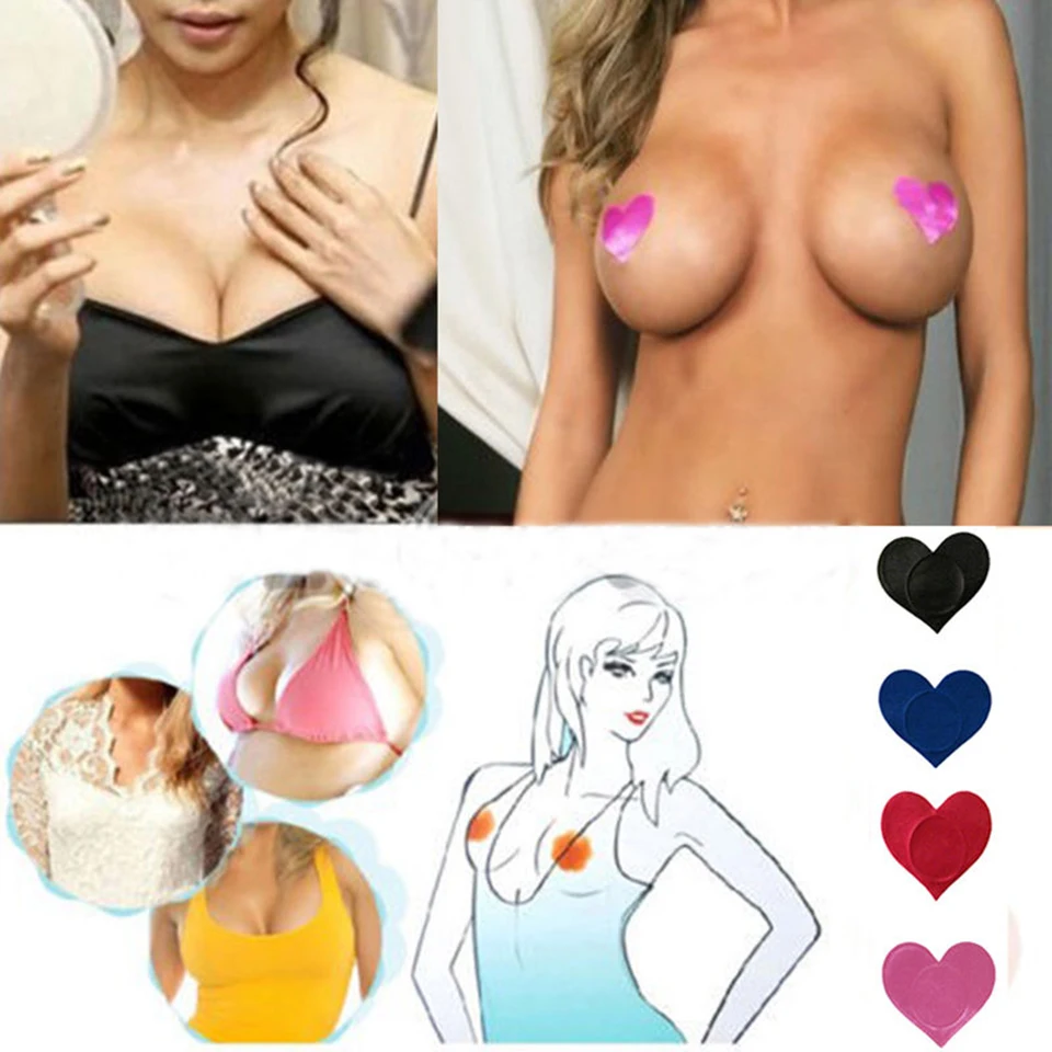 

1 Pair Petals Bra Pads Invisible Heart Shape Nipple Cover Adhesive Nipple Covers Breast Tape Emptied Chest Breast Sticker