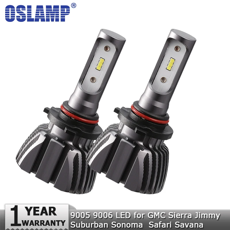 Oslamp 9005 HB3 9006 HB4 автомобиля светодиодный лампы накаливания 50 Вт 8000lm 12 В авто фары для GMC Sierra, sonoma Джимми Safari Savana