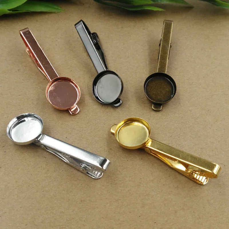 55*5mm Fit 16MM 6 colors Copper metal fashion silver tie clips for men