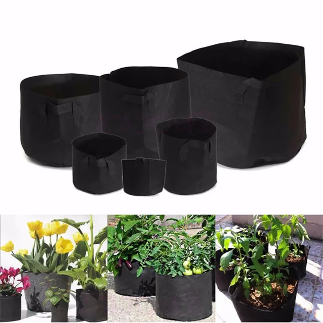 Hot Selling Black Fabric Pots Plant Pouch Round Aeration Pot Container Vegetable Grow Bags Aug25