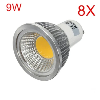 

High quality LED lamp GU10 LED Spotlight Dimmable COB LED Bulb 9W Warm/Cold White AC110V/220V GU 10 Bulbs Free shipping 8PCS