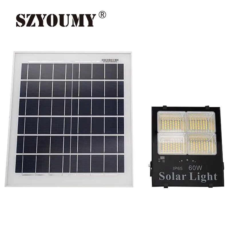 

SZYOUMY New Solar Powered LED Floodlight 25W 40W 60W 120W 200W Led Solar Flood Light with Remote Control with Power Display