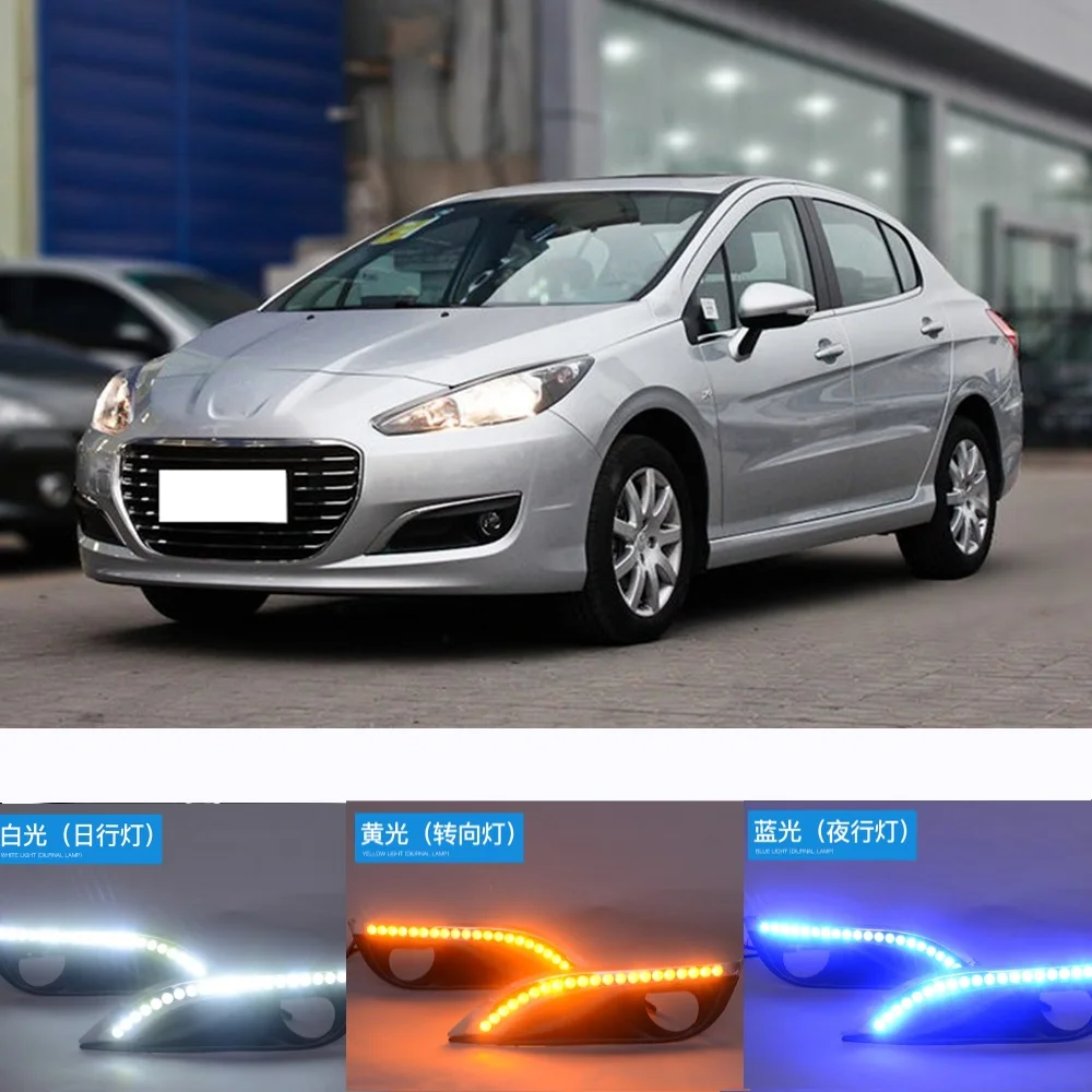 CAPQX 1 пара для peugeot 308 2011 2012 2013 передний светодиодный DRL Дневной ходовой светильник, Дневной светильник, противотуманная фара, светильник поворота