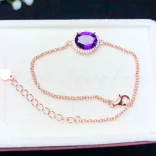 Натуральный браслет-цепочка с аметистом Природный натуральный аметист Серебро 925 пробы 1.75ct драгоценный камень ювелирные изделия# BL18120207