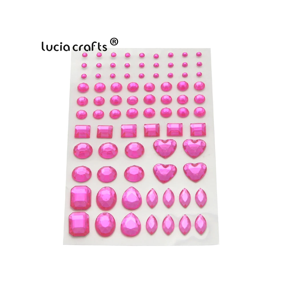 Lucia crafts 1 лист/лот 75*130 мм многоцветный самоклеящийся акриловый камень наклейки со стразами DIY скрапбук Арт Декор C0805 - Цвет: C5 Peach red