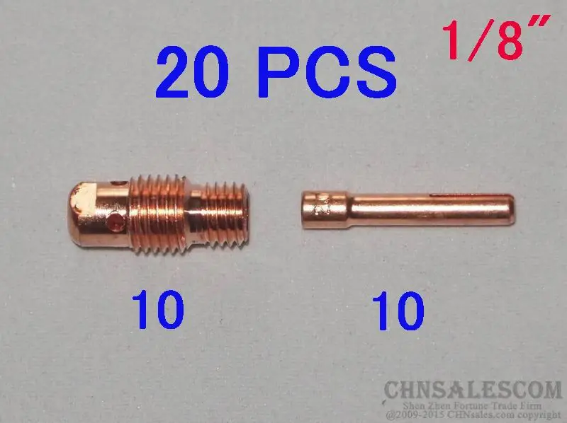 CHNsalescom 20 шт. корпус цанги 13N29 и Цанга 13N24 для сварки вольфрамовым электродом/20/25 3 2 мм 1/8 дюйма|Сварочные сопла| |