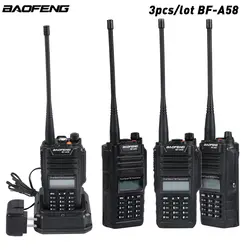 3 шт./лот Профессиональный BAOFENG BF-A58 влагонепроницаемые Walkie Talkie Портативный с SOS FM радио СВ Любительское радио двухстороннее двухдиапазонный