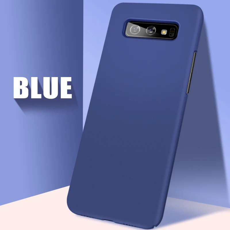 S10E чехол для samsung S10 плюс чехол Mofi для samsung S10 случае S10+ E ПК Твердый переплет Soild Цвет чистый черный, красный синий тонкий - Цвет: Blue