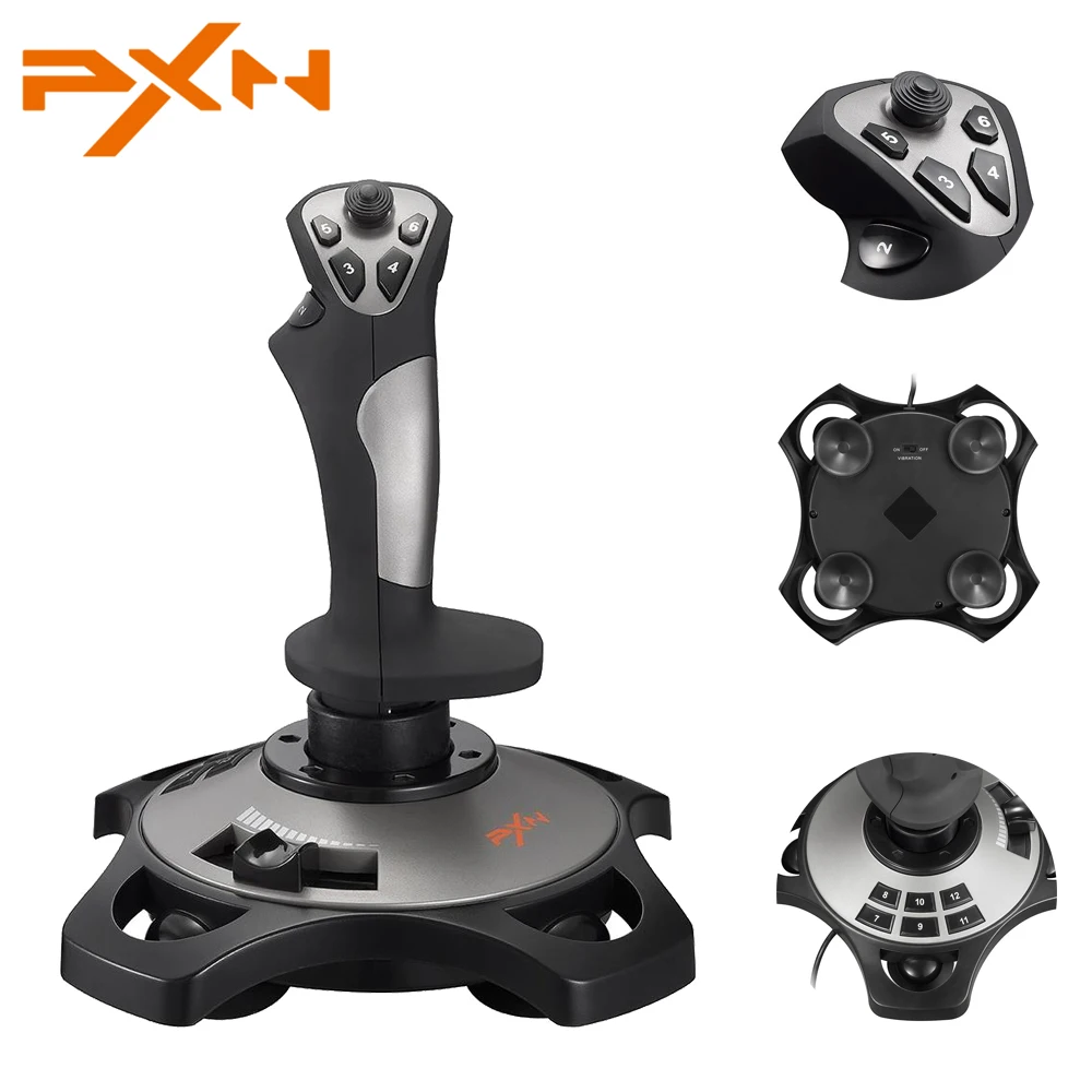 PXN 2113 игры полет джойстик авиасимуляторов рокер контроллер Flight Stick бар вибрации