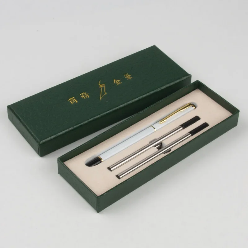 

2pcs refill Fashion Elegant Jinhao 450 White Rollerball Pen with Golden Clip