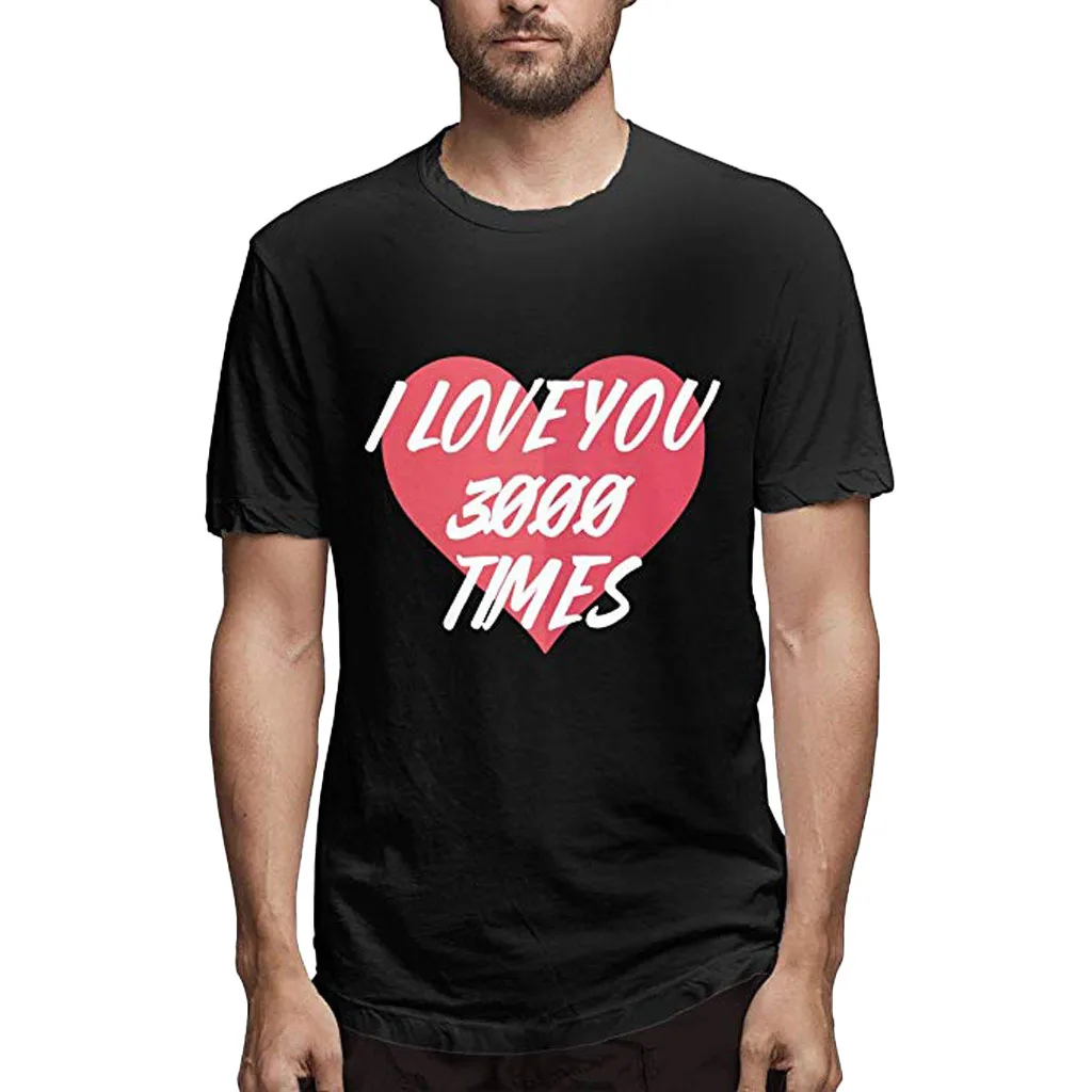 Модные для мужчин's I Love You 3000 раз печати футболки для девочек Футболка короткий рукав Топ Блузка Прямая поставка camiseta masculina
