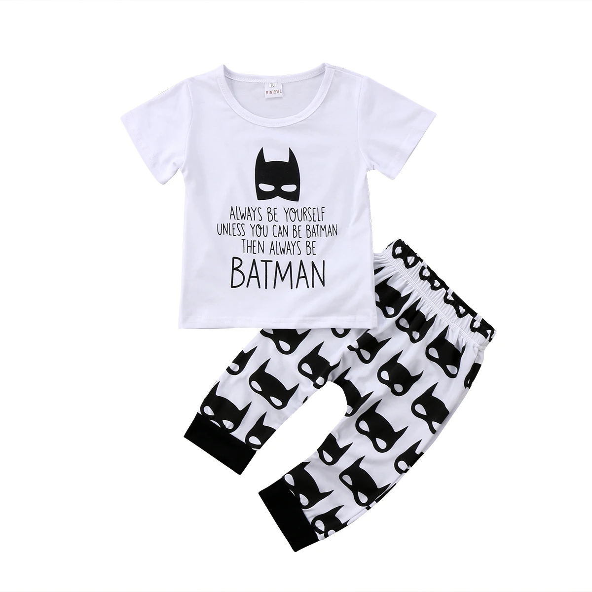 

Fashion 2PCS Cool Toddler Kid Baby Boys Batman T-shirt tops+ pants Clothes Outfit Set Cotton Letter