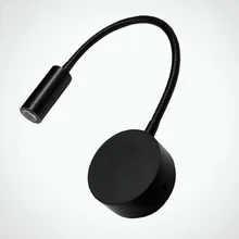 3W Led Wall Light Bedside /Spot Wall Lamp/ 1W Led Wall Lighting Flex Black Switch AC90-260V 110V 220V reading Lights Night