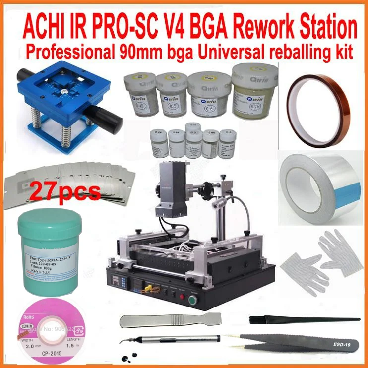 Нового ACHI IR PRO SC V4 bga паяльная станция оборудование для ремонта материнских плат+ профессиональная 90 мм bga реболлинг набор полный набор 21 подарки