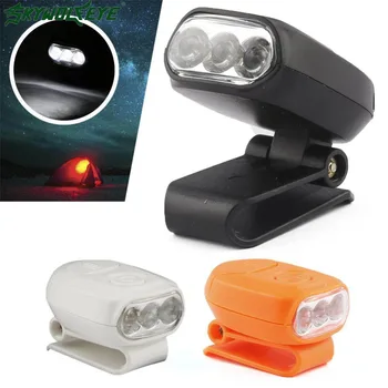 

NEW 3 LEDs Clip Cap Hat Light Headlight with flexible clip Battery Powered Super Bright for Outdoor Camping Riding Hiking