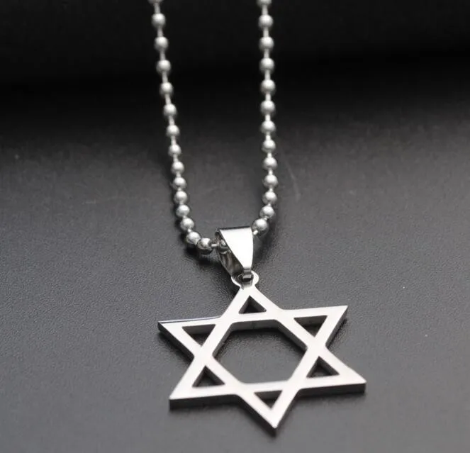 Модное серебряное ожерелье со звездой Давида из нержавеющей стали, ожерелье с подвеской в виде еврейского магена Давида, ожерелье с гексаграммой для унисекс, ювелирные изделия