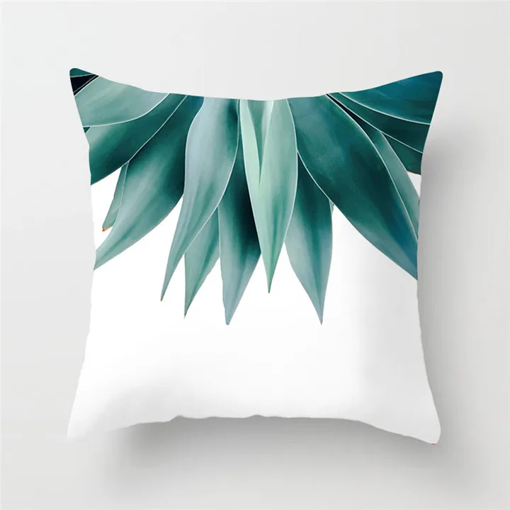 Fuwatacchi Green Cactus Cushion Cover Tropical Plant Pillow Cover for Home Chair Sofa Decorative Pillows Birds Pillowcases