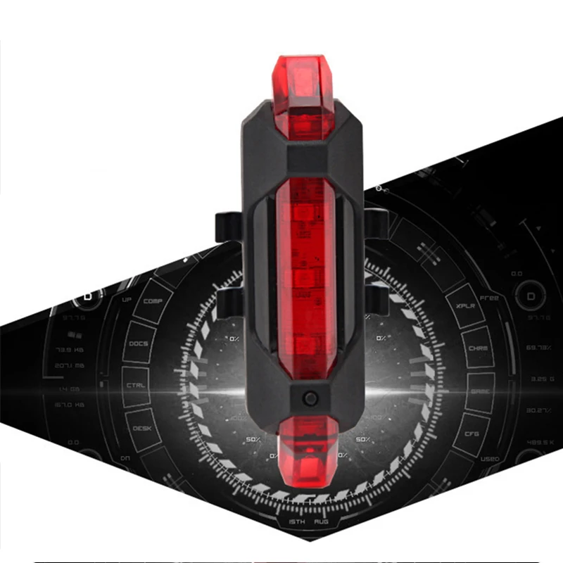 Портативный задний фонарь с зарядкой через USB велосипедный светодиодный для