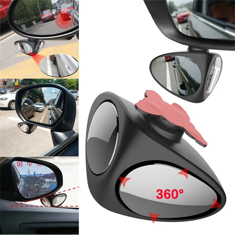 

2 in 1 Car Blind Spot Mirror Wide Angle Mirror 360 Rotation Adjustable Convex Rear View Mirror View front wheel Car mirror