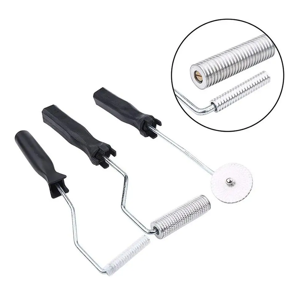 

3PCS Aluminum Alloy Fiberglass Roller Aluminum Alloy Epoxy Resin Compression Tool Plastic Handle for GRP FRP Resin Work