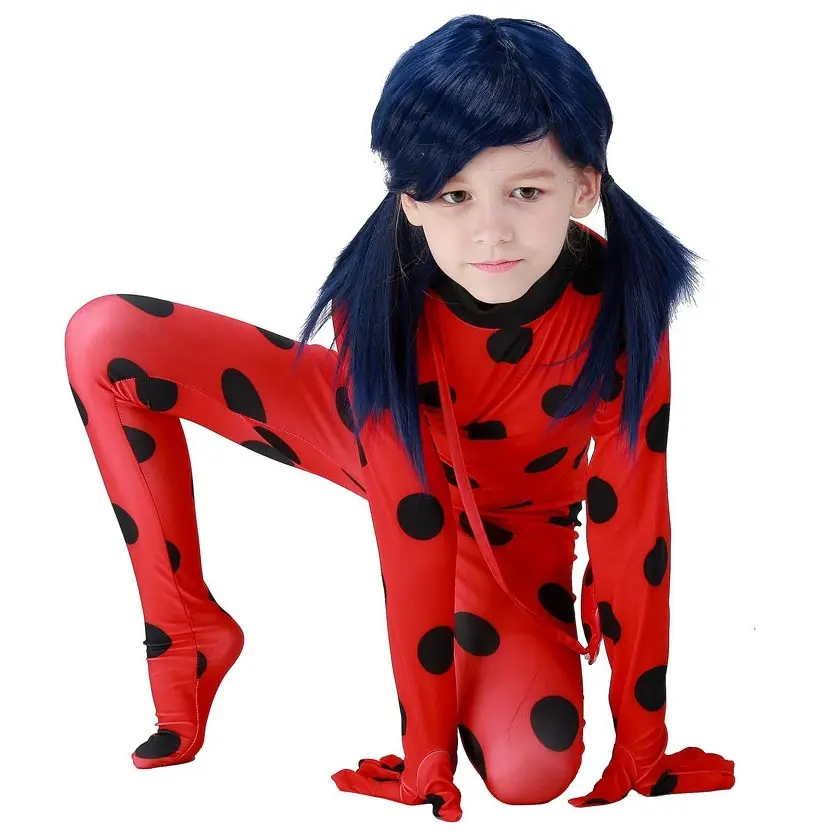 

Adult Kids Ladybug Costume Lady Bug Spandex Jumpsuit Sets Marinette Ladybug Kids Halloween Christmas Party Cosplay Clot