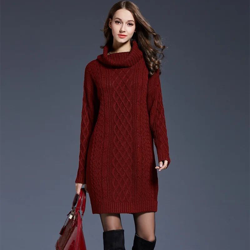 

Long Thick Turtleneck Warm Women Sweater Autumn Winter Knitted Femme Pull High Elasticity Soft Female Pullovers Sweater