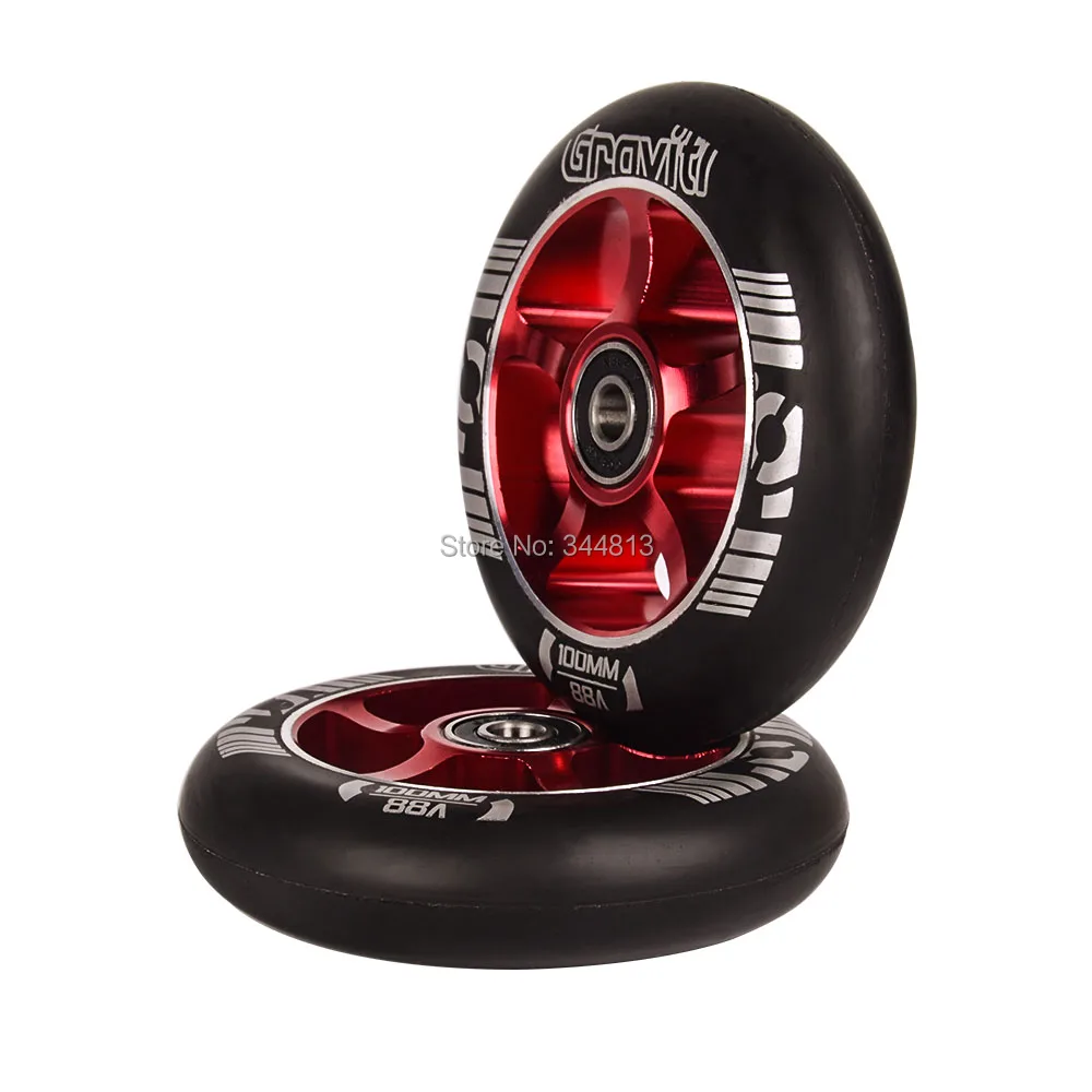 Цветной Алюминиевый металлический скутер для трюков в стиле Фристайл колеса черный pu Красный Алюминиевый Скутер нужно 2 колеса 100 мм