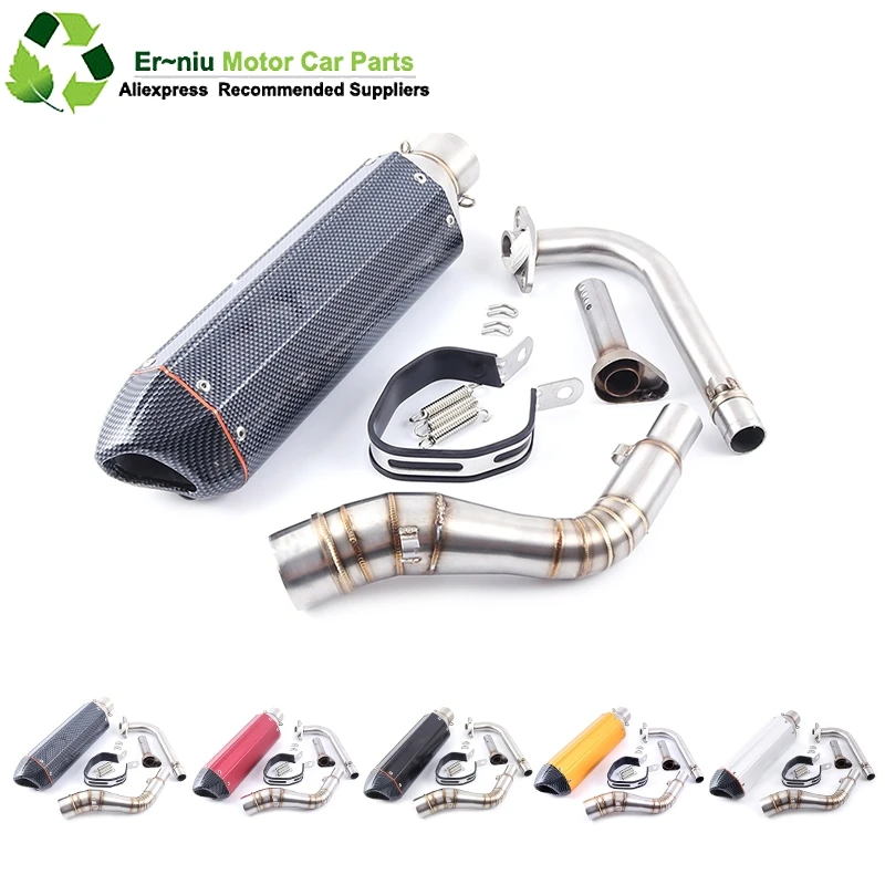 

NMAX155 Motorcycle Fiber Exhaust Muffler middle pipe + Escape Full System Slip-On For YAMAHA NMAX 155 N MAX155 2015-2017