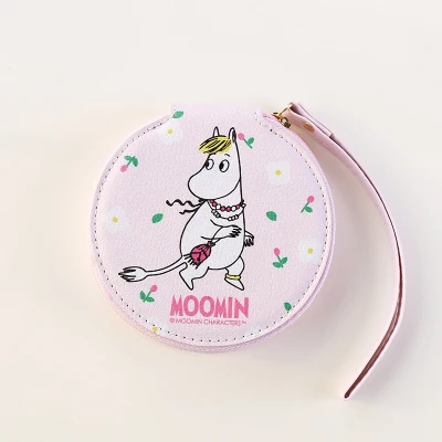 Moomin Кошелек для монет из искусственной кожи, Детский плюшевый Кошелек для монет, кошелек на молнии, кошелек для девочек и женщин, подарок - Цвет: Розовый