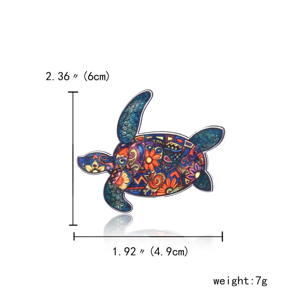 Акриловая печать цветок животное птицы лошадь черепаха кошка Орел Брошь со слоном булавка ювелирные изделия для женщин мужчин костюм броши булавки - Окраска металла: 1