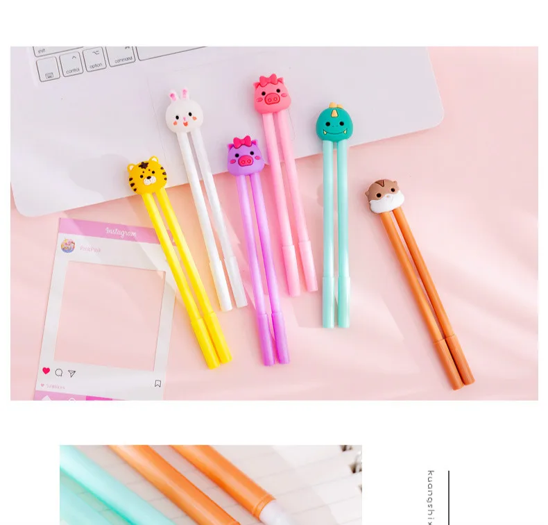 1 Set Cute Animal Creativity Kawaii Gel Pens for School Officel Supplies Gift Stationery 0.38mm Pen