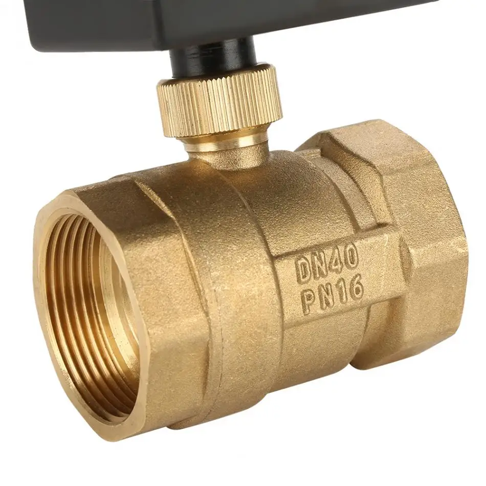 DC 24 V DN40 шаровой клапан электрический клапан 2 Way 3 провода латунь моторизованный шаровой клапан электрический клапан G1-1/2