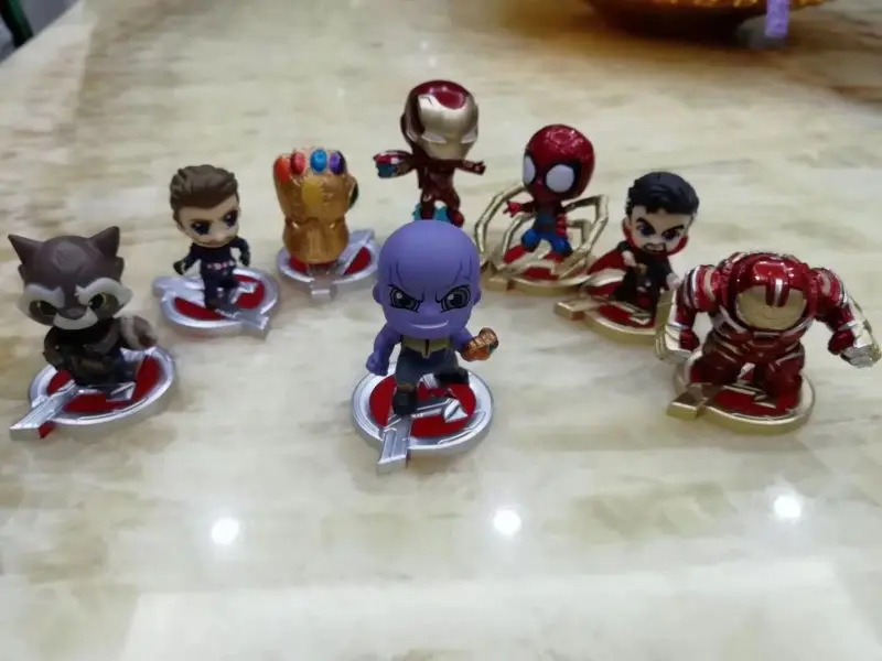 8 шт./компл. Marvel Мстители война бесконечности Милый Железный Паук халкбастер