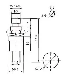 6pcs NC/NO normally open normally closed Momentary Self-resetting Push Button Switch  without lock Reset Switch light switch brass