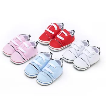 

Baby Boy Girls First Walkers Toddler Infnat Mixed Colors Lace-Up Shoes For Newborn Kids Soft Sole Casual Walking Crib Shoes