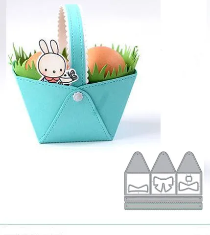 

3D Cute Candy Basket Border 120*93mm Metal Cutting Dies New For 2019 Scrapbooking Craft Embossing Die cut Card making diy