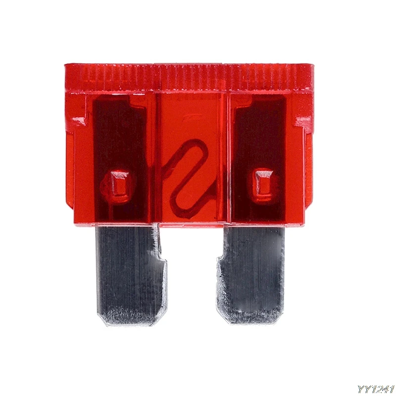 10Pcs Blade Fusibles Standard 10AMP 10A Flat Fuse Car Moto Bike Van Auto